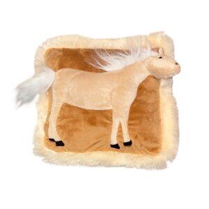 Wishpets Pillow Brown Beige with Horse 3D plush 12" x 12”